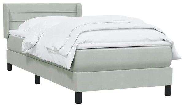 Box Spring Postel s matrací Světle šedá 90x220 cm Samet 3318225