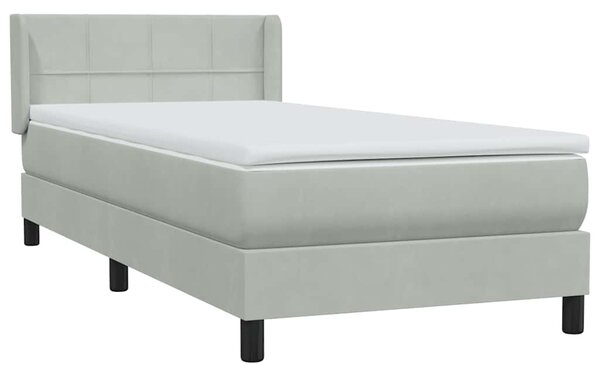 Box Spring Postel s matrací Světle šedá 90x220 cm Samet 3318141