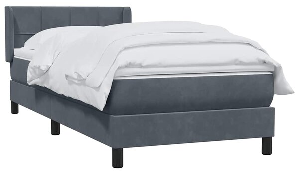 Box spring postel s matrací tmavě šedá 80x220 cm samet 3318136