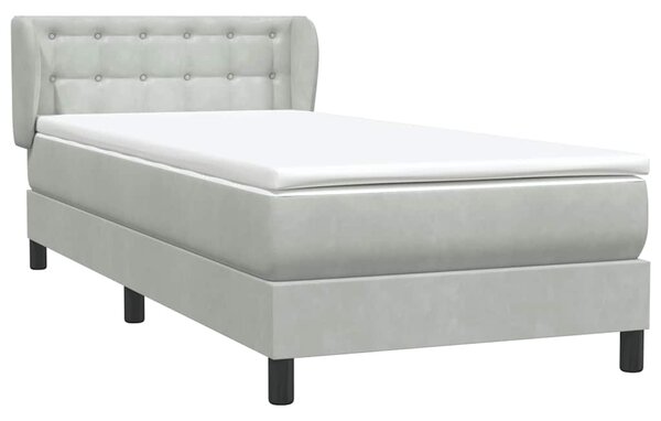 Box Spring Postel s matrací Světle šedá 90x220 cm Samet 3317889