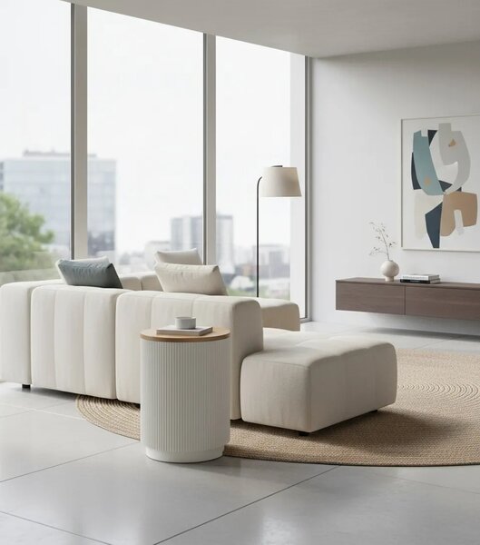LivinHill Odkládací stolek Stilig ST581 40 cm z masivu ecru/jilm