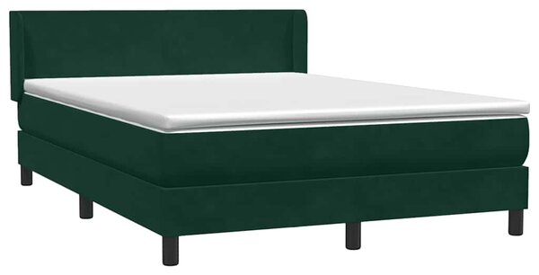 Box spring postel s matrací tmavě zelená 160x220 cm samet 3317994
