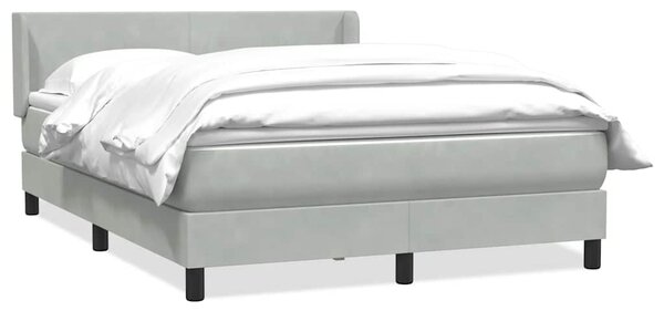 Box spring postel s matrací světle šedá 160x210 cm samet 3317949