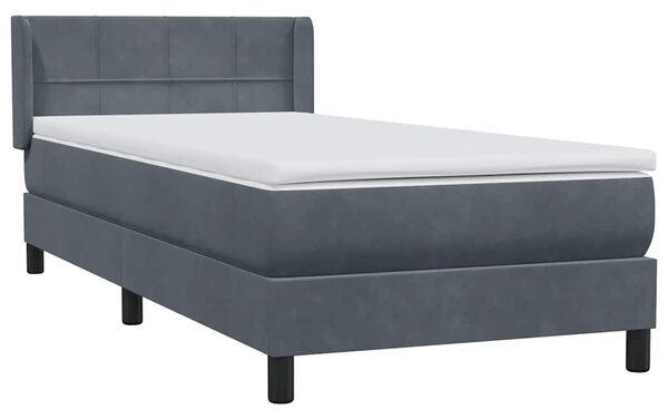 Box spring postel s matrací tmavě šedá 80x220 cm samet 3318136