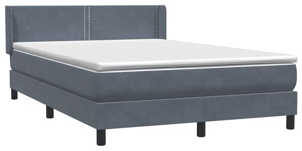 Box spring postel s matrací tmavě šedá 160x210 cm samet 3318034