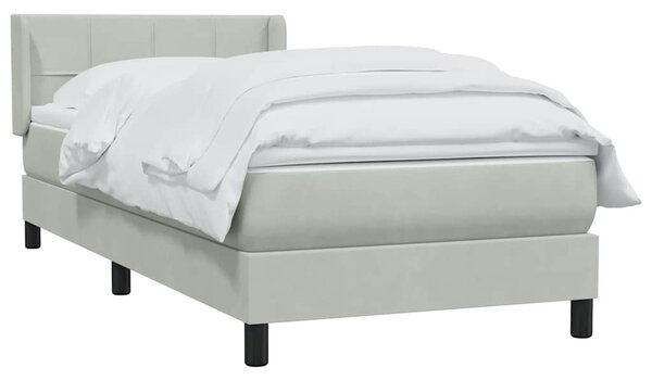 Box Spring Postel s matrací Světle šedá 90x220 cm Samet 3318141