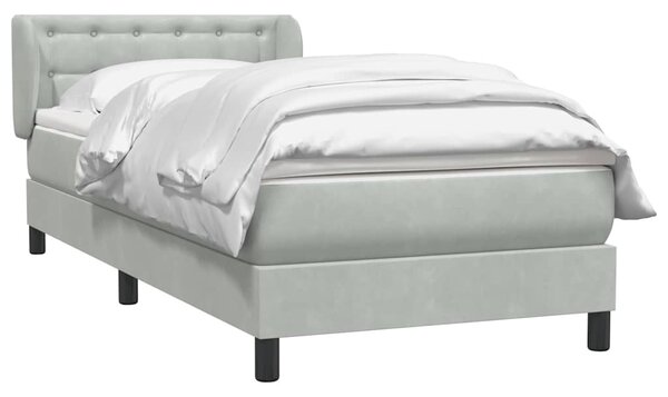 Box Spring Postel s matrací Světle šedá 90x220 cm Samet 3317889