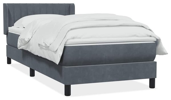 Box spring postel s matrací tmavě šedá 80x220 cm samet 3318304
