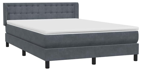 Box spring postel s matrací tmavě šedá 160x210 cm samet 3318454