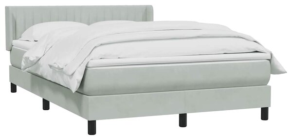 Box spring postel s matrací světle šedá 160x210 cm samet 3318285