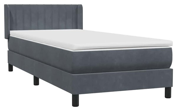 Box spring postel s matrací tmavě šedá 80x220 cm samet 3318304