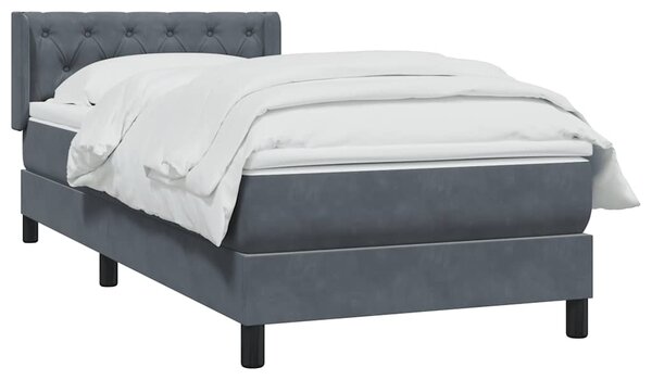 Box spring postel s matrací tmavě šedá 80x220 cm samet 3318388