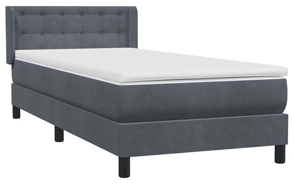 Box spring postel s matrací tmavě šedá 80x220 cm samet 3318472