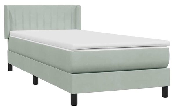 Box Spring Postel s matrací Světle šedá 90x220 cm Samet 3318309