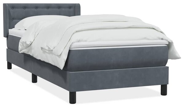 Box spring postel s matrací tmavě šedá 80x220 cm samet 3318472
