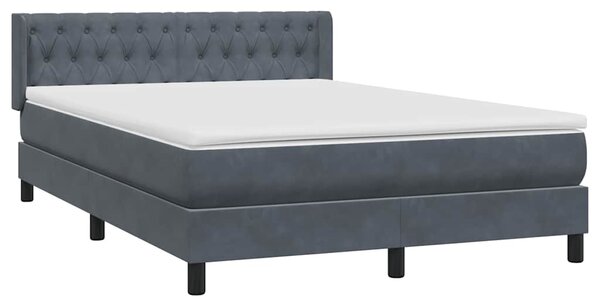 Box spring postel s matrací tmavě šedá 160x210 cm samet 3318370