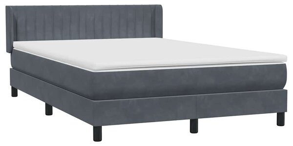 Box spring postel s matrací tmavě šedá 160x210 cm samet 3318286