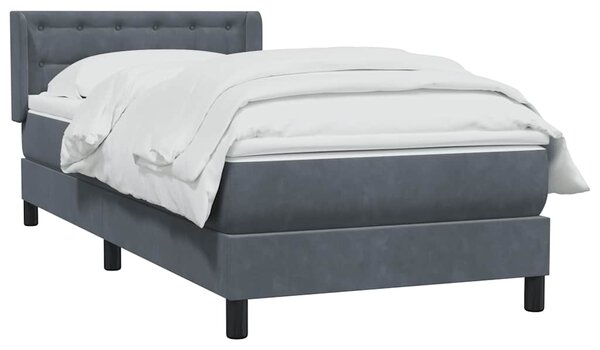 Box spring postel s matrací tmavě šedá 80x220 cm samet 3318472