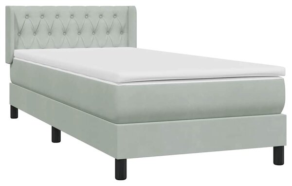 Box Spring Postel s matrací Světle šedá 90x220 cm Samet 3318393