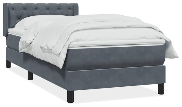 Box spring postel s matrací tmavě šedá 80x220 cm samet 3318388
