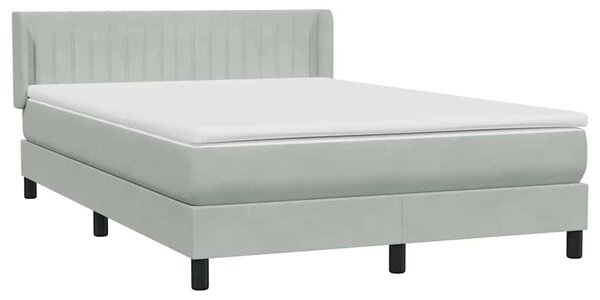 Box spring postel s matrací světle šedá 160x210 cm samet 3318285