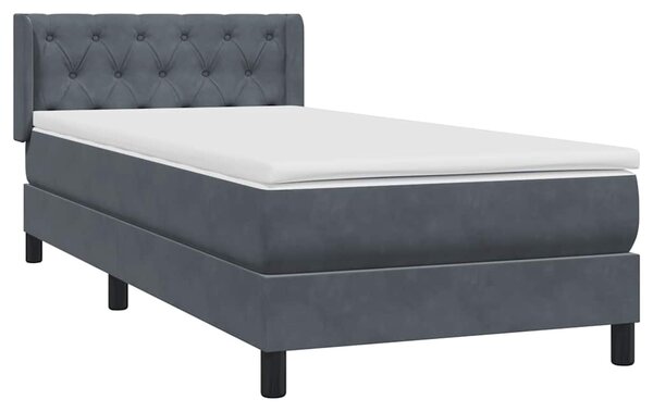 Box spring postel s matrací tmavě šedá 80x220 cm samet 3318388