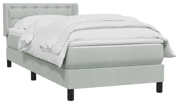 Box Spring Postel s matrací Světle šedá 90x220 cm Samet 3318477