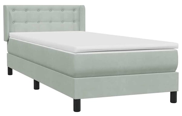 Box Spring Postel s matrací Světle šedá 90x220 cm Samet 3318477