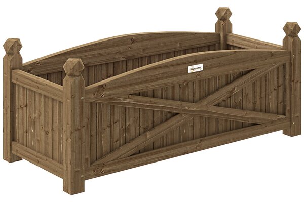 Závěsný dřevěný květináč Outsunny pro městské zahrady 90x39x37 cm | Aosom
