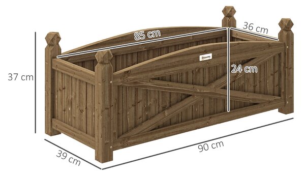 Závěsný dřevěný květináč Outsunny pro městské zahrady 90x39x37 cm | Aosom