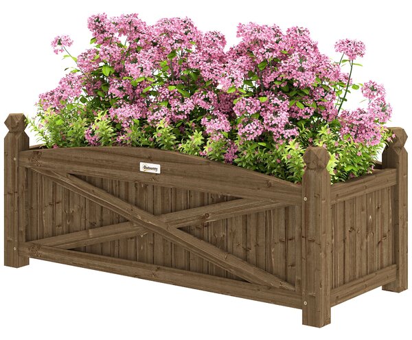 Závěsný dřevěný květináč Outsunny pro městské zahrady 90x39x37 cm | Aosom