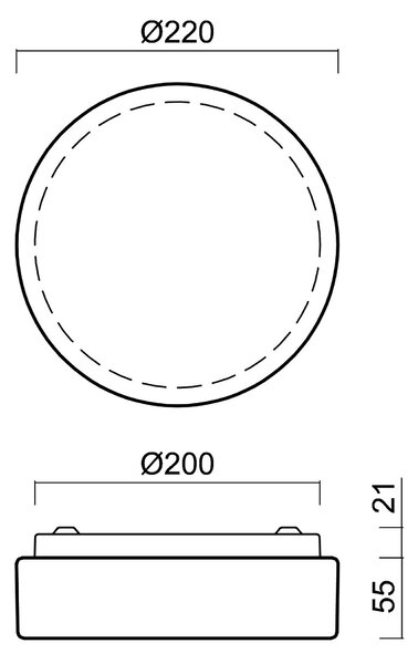 OS DEL52112 DELIA 1A stropní/nástěnné plastové svítidlo bílá IP54 25W E27 - OSMONT