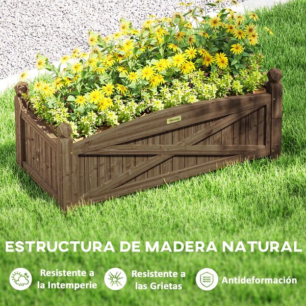 Závěsný dřevěný květináč Outsunny pro městské zahrady 90x39x37 cm | Aosom