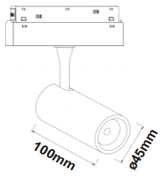 Magneto LED svítidlo pro 48V lištu ⌀35mm - 7W