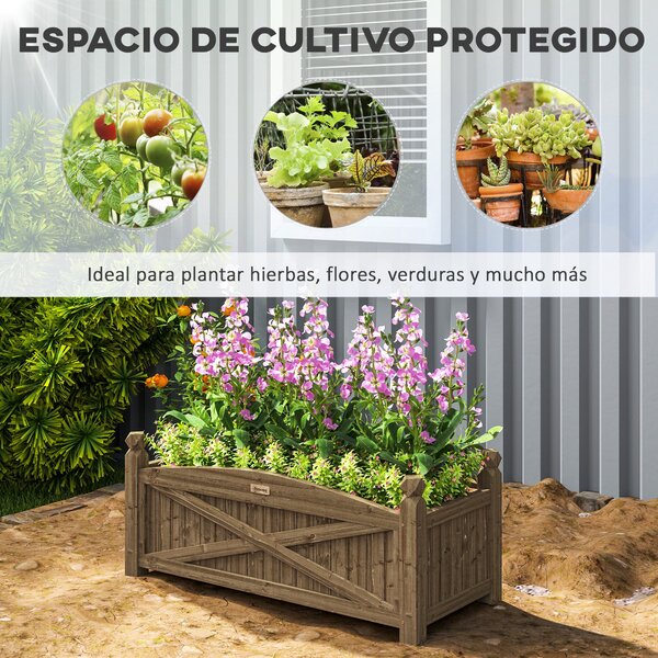 Závěsný dřevěný květináč Outsunny pro městské zahrady 90x39x37 cm | Aosom