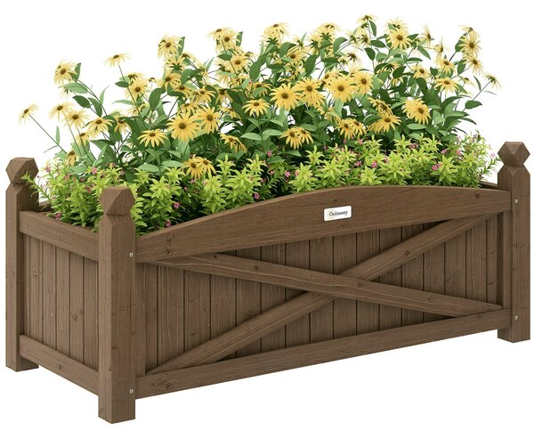 Závěsný dřevěný květináč Outsunny pro městské zahrady 90x39x37 cm | Aosom