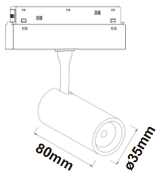 Magneto LED svítidlo pro 48V lištu ⌀35mm - 7W