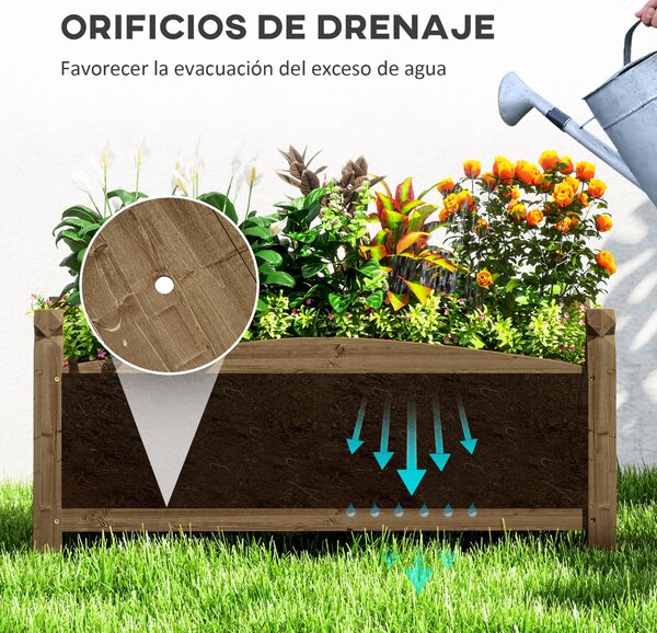 Závěsný dřevěný květináč Outsunny pro městské zahrady 90x39x37 cm | Aosom