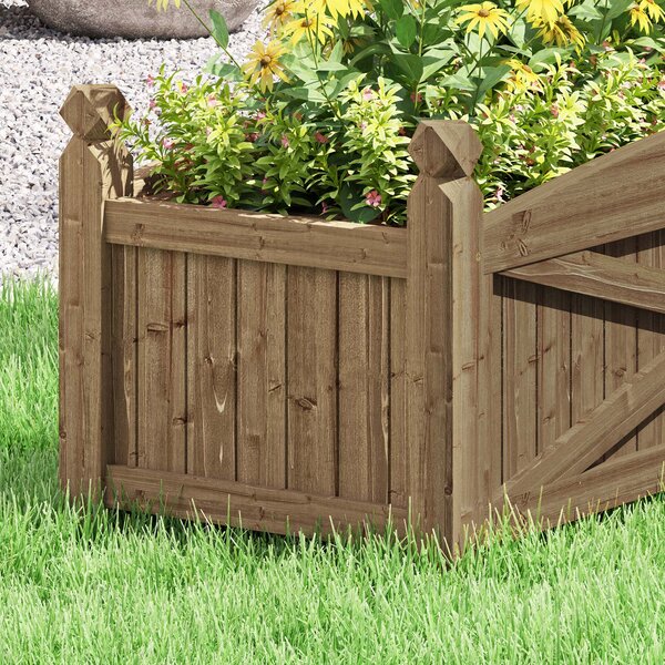 Závěsný dřevěný květináč Outsunny pro městské zahrady 90x39x37 cm | Aosom