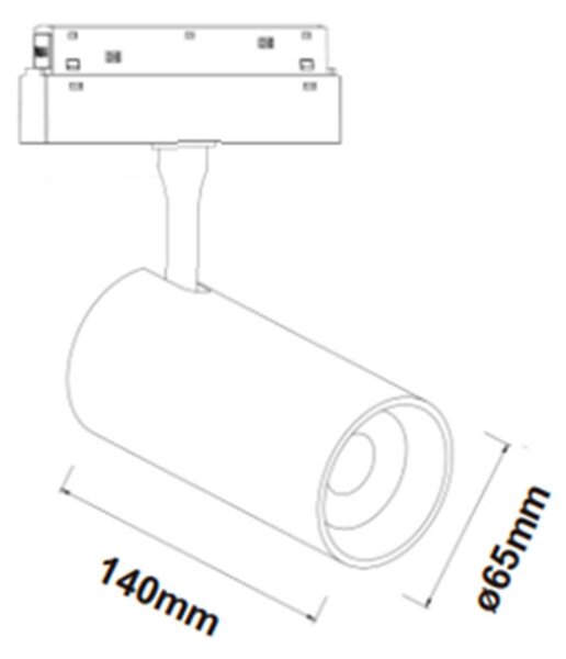 Magneto LED svítidlo pro 48V lištu ⌀35mm - 7W