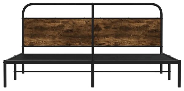Kovový rám postele bez matrace kouřový dub 180 x 200 cm 3318630