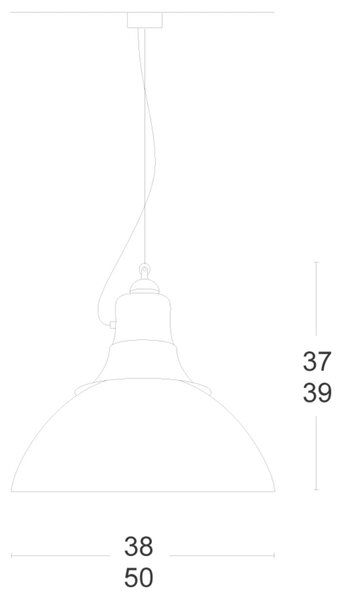 Zava Berlino E27 závěsné svítidlo 380mmČerná