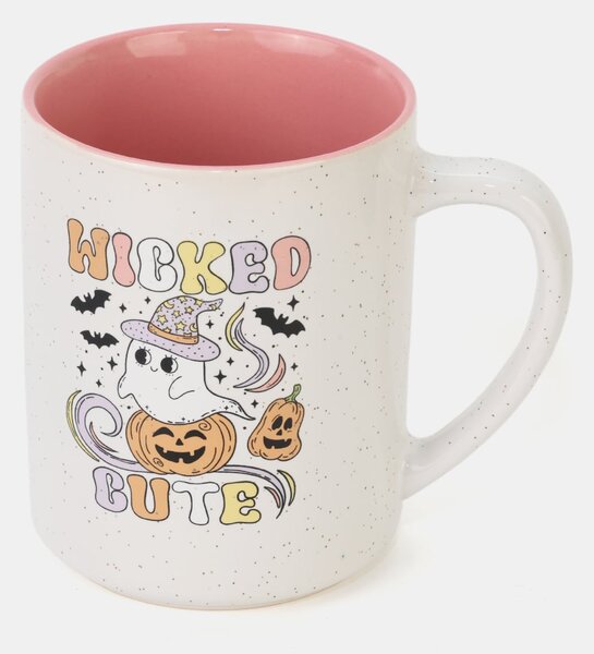 Sinsay - Keramický hrnek s uchem na Halloween - pastelová růžová