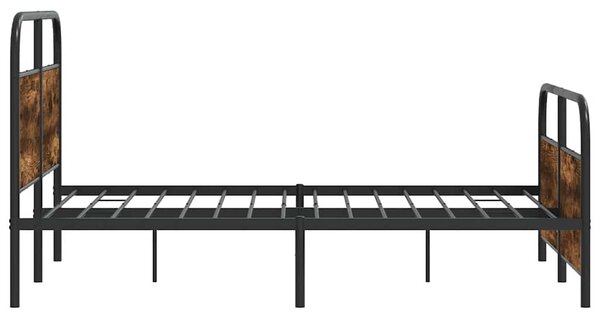 Kovový rám postele bez matrace kouřový dub 137x190 cm 3318634