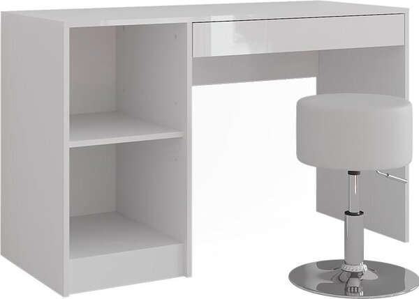 Toaletní stolek Vicco Sherry Bílá/bílý vysoký lesk 119.8 cm se stolicí, Model 57576