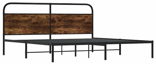 Kovový rám postele bez matrace kouřový dub 180 x 200 cm 3318630