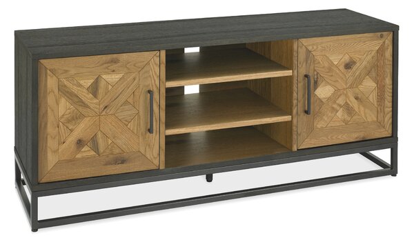 LivinHill TV stolek Indus 133 cm z masivu dub přírodní/grafit