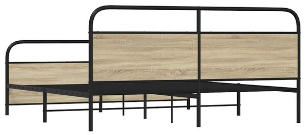 Kovový rám postele bez matrace dub sonoma 180 x 200 cm 3318652