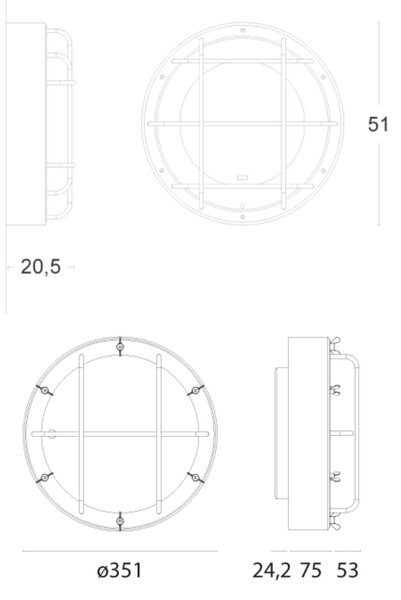 Zava Cantiere LED přisazené svítidlo ČernáON-OFF