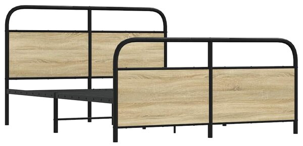 Kovový rám postele bez matrace dub sonoma 150 x 200 cm 3318650